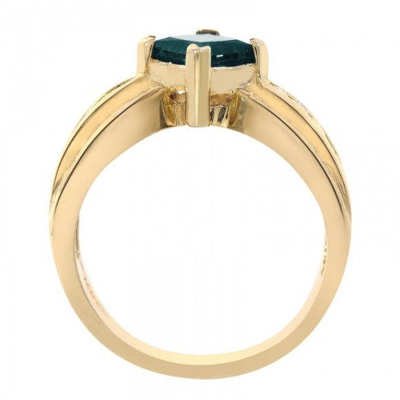 1.00 Carat Princess Cut Alexandrite & Diamond Ring - Picture 6 of 6